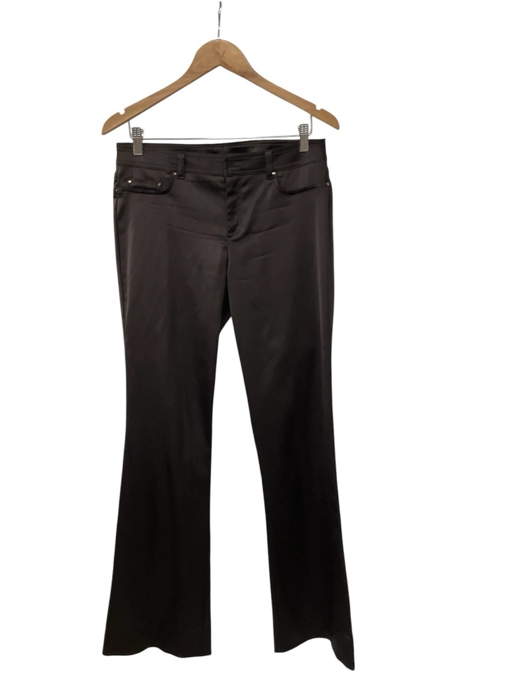 Y2K Cache Low Rise Flare Brown Satin Pants 8